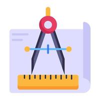 Premium flat style icon of drafting process vector