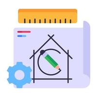 Drafting flat icon is up for premium use vector