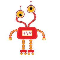 linda caricatura de bot de chat, robot de conversación vector