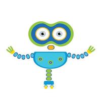 Cute chat bot cartoon, conversation robot vector