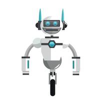 linda caricatura de bot de chat, robot de conversación vector
