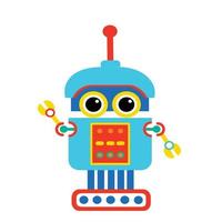 Cute chat bot cartoon, conversation robot vector