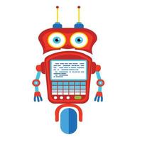 Cute chat bot cartoon, conversation robot vector