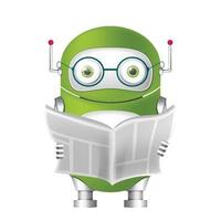 Cute chat bot cartoon, conversation robot vector