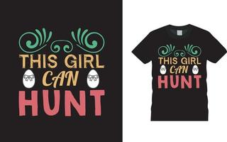 This Girl Can Hunt Easter Day T shirt Design, apparel, vector illustration, graphic template, print on demand, textile fabrics, retro style, typography, vintage, easter tee
