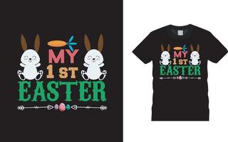 My 1st Easter Day T shirt Design, apparel, vector illustration, graphic template, print on demand, textile fabrics, retro style, typography, vintage, easter tee