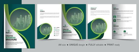 Bifold Brochure Design Template for Your Company, Corporate, Business, Advertising, Marketing, Agency, and Internet Business. vector