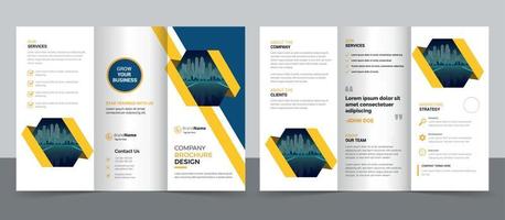 Trifold Brochure Design Template for Your Company, Corporate, Business, Advertising, Marketing, Agency, and Internet Business. vector