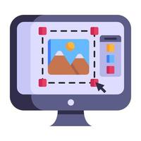 Online picture editing tool, flat editable icon vector