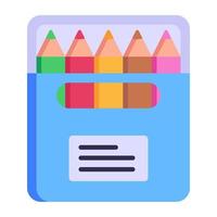 Pack of color pencils flat icon, premium downloadable facility available vector