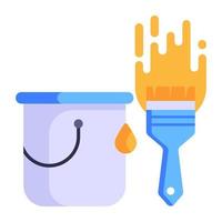 Premium flat icon of paint bucket is ready for use vector