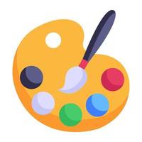 Painting tools, flat icon of color palette vector