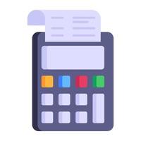 icono plano editable de contabilidad empresarial, calculadora con informe empresarial vector