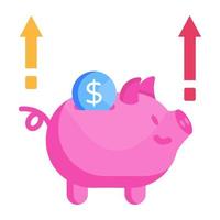 An icon of savings growth flat design vector