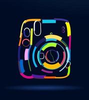 Abstract camera from multicolored paints. Colored drawing. Vector illustration of paints