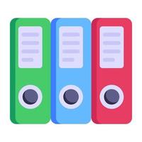 A trendy flat style icon of binders vector