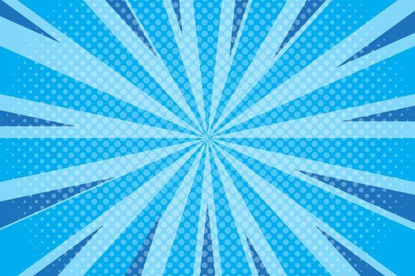 Flat blue comic style background with halftone