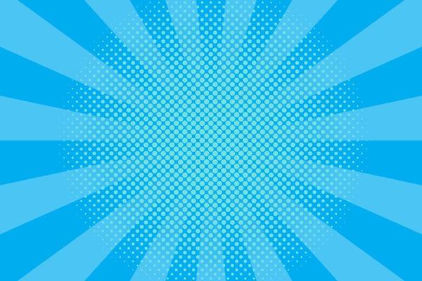 Flat blue comic style background with halftone