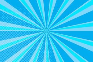 Flat blue comic style background with halftone vector