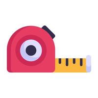 Measurement tool, trendy flat icon of inches tape vector