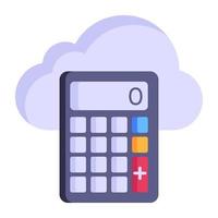 Editable flat icon of business accounting, calculator with business report vector