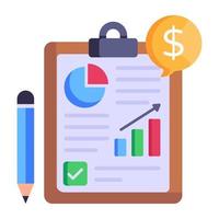 Icon of financial report in modern flat style vector