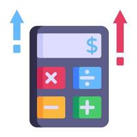 icono plano editable de contabilidad empresarial, calculadora con informe empresarial vector