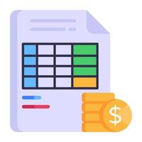 Icon of financial report in modern flat style vector