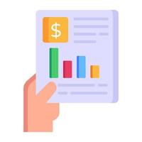 Icon of financial report in modern flat style vector