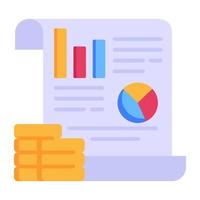 Icon of financial report in modern flat style vector