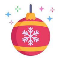 A flat icon of christmas bauble, decorative bauble vector