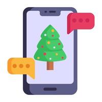 A flat icon of a christmas app, editable design vector