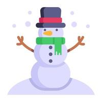 An icon of a snowman flat design vector