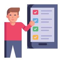 A well-designed flat style icon of app testing vector