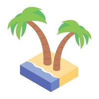 Unique isometric icon of coconut trees vector