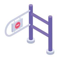 Roadblock board isometric icon vector