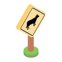 Animal warning in isometric design icon vector