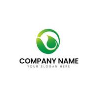 Natural eco drop logo design vector