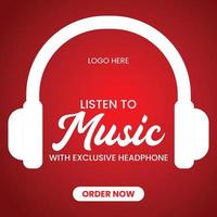 Creative Headphone Post Template vector