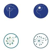 Dandelion flower logo vector template icon background