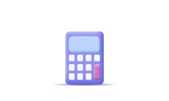 3d realistic calculator on white background vector