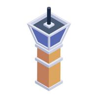 Garden light isometric design icon, editable vector