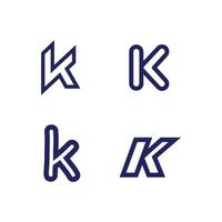 diseño de icono de conjunto de letras y logotipo k concepto de fuente de letra k vector de logotipo comercial y diseño empresa inicial