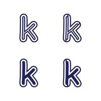 diseño de icono de conjunto de letras y logotipo k concepto de fuente de letra k vector de logotipo comercial y diseño empresa inicial