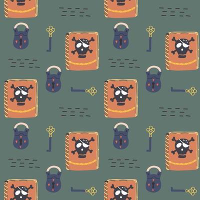 Seamless pattern pirate book