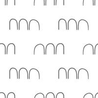 Cute abstract doodle arches, rainbows seamless pattern. Hand drawn geometric background. Round shapes. vector
