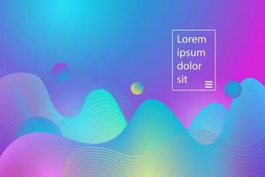 Colorful abstract geometric background design. Modern curve liquid color with fluid shapes composition. Cool background for web landing template, poster or banner. Vector illustration