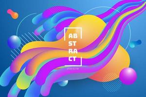 Colorful abstract geometric background design. Modern curve liquid color with fluid shapes composition. Cool background for web landing template, poster or banner. Vector illustration