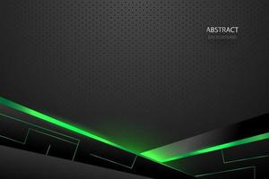 Abstract dark green light on metal black with circle mesh design. Modern luxury futuristic technology steel background vector illustration