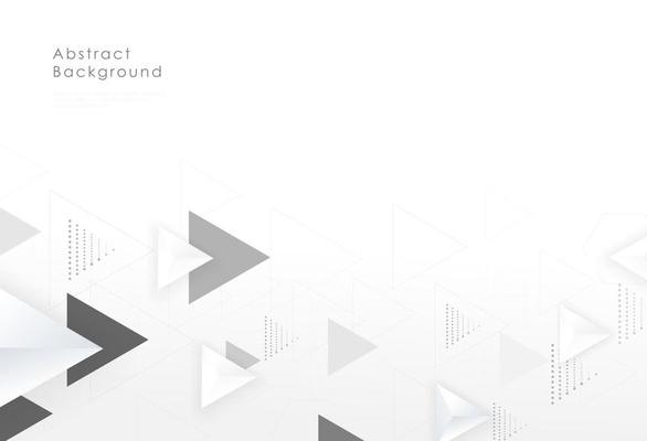 Abstract geometric arrow white and gray gradient background. Modern and minimal white elements background. Vector illustration